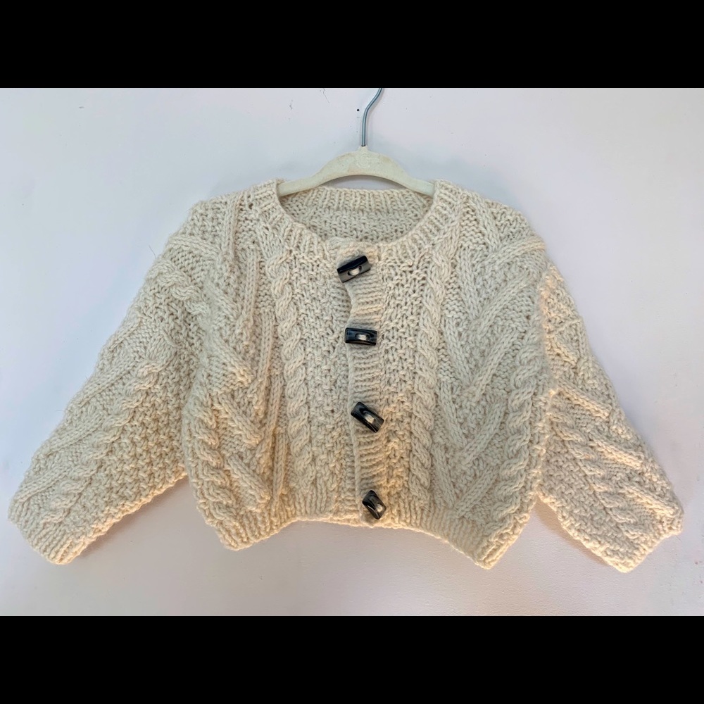 Aran Ireland Wool Sweater Cardigan Baby.